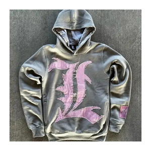 Survêtement pour homme à empiècement ourlet coupé et pantalon de jogging Ensemble survêtement évasé avec logo personnalisé et impression 3D graphique bouffante - Product Image 2