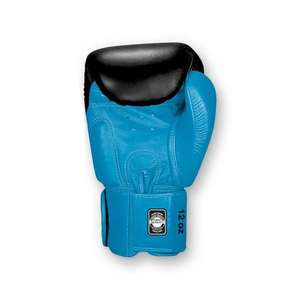 Dernier modèle de gants de boxe Muay Thai double couleur, logo personnalisé OEM, gants de combat MMA, gants d'entraînement, vente en gros, cuir véritable - Product Image 3