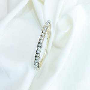 925 <b>Silver</b> <b>Bangle</b> with Freshwater Asama Pearl Elegant Pearl <b>Bracelet</b> & <b>Bangle</b> - Product Image 2