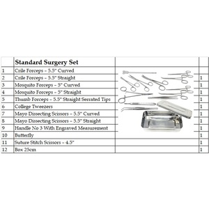 Juego de Instrumentos Quirúrgicos Manuales Estándar de Acero - Product Image 4