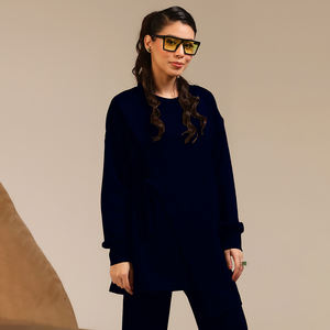 Tendance du moment : Chemise Abaya modeste en tricot avec logo personnalisable, T-shirt ample respirant, Blouse décontractée longue avec imprimé brodé - Product Image 6