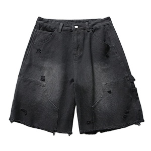 Shorts en jean pour hommes – Vente en gros – Taille haute – Unisexe – Coupe ample – Short en denim personnalisé pour l'extérieur avec différents designs - Product Image 1