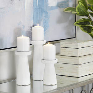 Candle Stick Holder for Home Decoration Hot Selling Candle Holder in <b>White</b> Finishing for Decorative Use - Product Image 3