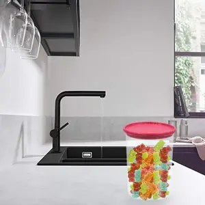 1000ml Clear <b>Plastic</b> Round Container with Lid Multipurpose Storage <b>Jar</b> for Cereals & Spices - Product Image 3