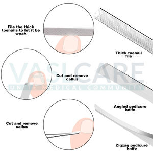 Ingrown Toenail File and Lifters Set Toenail Removal Kit Under <b>Nail</b> <b>Cleaner</b> Pedicure Tools Surgical Instruments By Vaslcare - Product Image 2