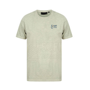 Camisetas de Manga Corta Casuales de Algodón 100% de Alta Calidad para Hombre, Lavadas al Ácido, con Impresión de Logotipo Personalizado, Transpirables y de Secado Rápido - Product Image 1
