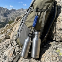 Dragonne porte-clés robuste en paracorde 550 avec double mousquetons, support tactique pour poussette, mousqueton pour bouteille, clés, sac à dos, outils