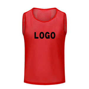 Wholesale Custom Logo Front Position 100% Polyester Breathable Quick Dry Sleeveless Soccer Mesh <b>Bibs</b> for Men Sports Training - Product Image 3