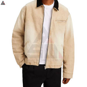 แจ็กเก็ตผ้าฝ้าย100% สำหรับผู้ชายสไตล์ลำลองสีพื้นด้านหน้าปรับแต่งโลโก้ระบายอากาศน้ำหนักเบาบาง - Product Image 5