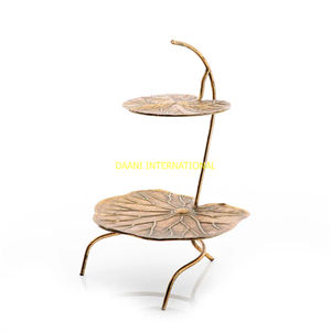 Luxury Cake Stand with Gold Floral Branch Handle Decorative Dessert Serving <b>Tray</b> <b>for</b> Wedding Ramadan Eid Party Home Decor - Product Image 3