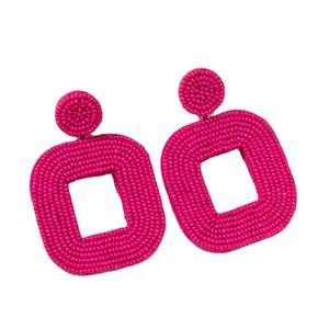 JAVED HANDICRAFTS Boucles d'oreilles pendantes perlées de créateur pour filles femmes Broderie tendance faite à la main Motif coeur coloré Saint-Valentin - Product Image 3
