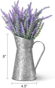 Nouveau design fait à la main en fer galvanisé en forme de litière pichet à eau plaine Lacker et corde ruban utilisation dans la maison ferme jardin décor - Product Image 4