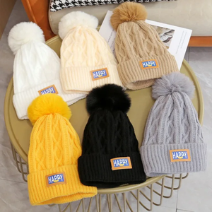 Meilleur prix Bonnet jacquard avec pli sans manchette hiver crâne tricoté chapeau Logo personnalisé bas quantité minimale de commande tous les styles d'impression - Product Image 2