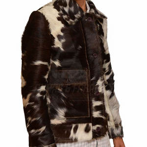 Veste d'hiver en cuir de vachette pour homme, durable, écologique, respirante, avec logo frontal, pour les voyages, le quotidien, la mode urbaine - Product Image 3