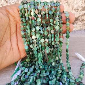 Lote de hebras de piedras preciosas con forma de moneda lisa de Esmeralda natural, 5mm-6mm, venta al por mayor, cuentas de Esmeralda sueltas para fabricación de joyas y collares - Product Image 4