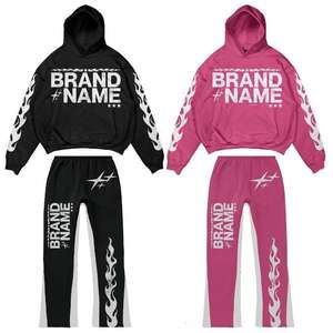 Men's Winter <b>Oversize</b> Custom Sweatpants Hoodie <b>Jogger</b> Set Terry Fabric 100% Cotton Breathable 480g DTG Screen Printing RCI - Product Image 2