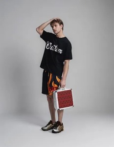 Logotipo de marca personalizado 220 GSM Camiseta unisex Camisetas de diamantes de imitación para hombres Camisas de Jersey de algodón para hombres Camisa de estilo de ajuste regular de peso pesado - Product Image 6