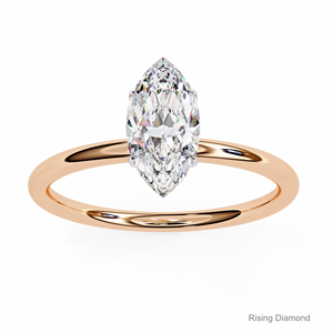 3.15 Ct Marquise Cut Lab Grown CVD Diamond Solitaire Bague de fiançailles en or jaune Cadeau d'anniversaire pour elle - Product Image 5