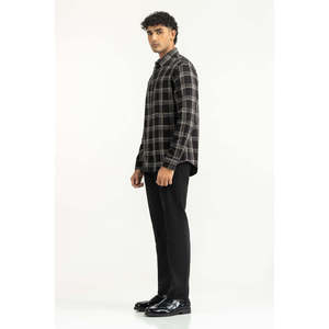 Chemises décontractées pour hommes à col montant 100 % coton flanelle, chemises d'affaires ODM à motif écossais - MN-CS-WS25-295 - Product Image 5
