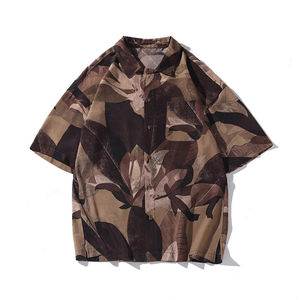 Ensemble de shorts d'hiver pour hommes, chemises à boutons, pantalons de sport larges, respirants, à séchage rapide, en coton/polyester, style décontracté - Product Image 5