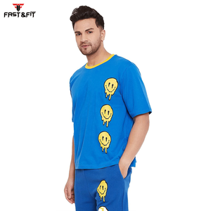 Venta caliente Logotipo personalizado Gimnasio Camiseta de manga corta y pantalones cortos Conjunto 100% Algodón Ropa casual Precio de fábrica Diseño personalizado - Product Image 3