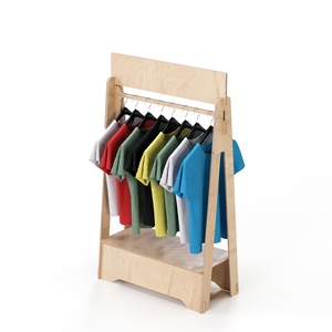 Migliore qualità custom vetrine appese in legno abiti firmati organizzatore per negozio appendiabiti al dettaglio - Product Image 1