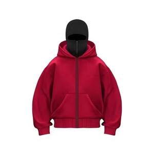 Sweatshirt Unisex Hoodies Fit Double Hooded Patch Stitch Patch Ninja Balaclava <b>Zip</b> <b>up</b> <b>Mens</b> Sweatshirt Hoodie With Face Ski Mask - Product Image 4