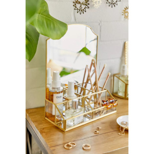 Mini joyero moderno de lujo para decoración del hogar con espejo, accesorios de maquillaje de diseñador, estante de almacenamiento y organizador - Product Image 6