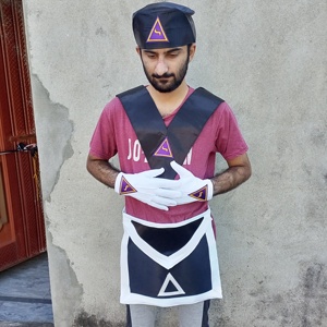 Ensemble tablier LOP avec gants à col et couronne Lodge of Perfection-HSE - Product Image 1