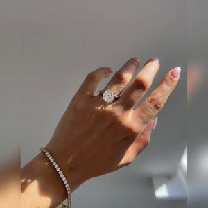 แหวนหมั้นเพชรโมอิสซาไนต์ทรงกลมคลาสสิก ตัวเรือนทอง 10K 14K 18K เงิน แพลตตินัม สำหรับขอแต่งงาน จัดส่งทั่วโลก - Product Image 6