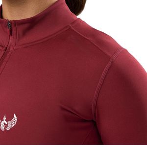 Veste de performance blanche à col montant zippée pour femme, en maille écologique respirante et à séchage rapide, à manches longues, idéale pour l'entraînement - Product Image 3