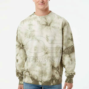 Sudadera con tinte de corbata para hombre, jersey de cuello redondo de gran tamaño con estilo retro para moda diaria informal - Product Image 3