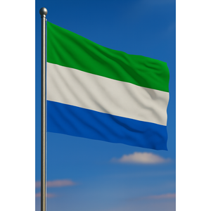 Drapeau extérieur de la Sierra Leone, numérique, durable, en aluminium, variété satin, nylon, polyester, vinyle, soie, automobile, assurance, éducation - Product Image 2