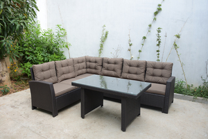 High Quality Modern All-Weather Premium Rattan Sofa Set Steel Frame Waterproof Cushion Outdoor Furniture for Apartment Garden - Product Image 3
