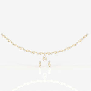 สร้อยคอแต่งงานเพชรโมอิสซาไนต์ทรงกลม ดีไซน์หรูหรา ทำจากเงินสเตอร์ลิง - Product Image 1