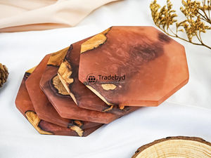 Rustic Resin Handmade <b>Coaster</b> Set 4X4 Inches Square Luxury <b>Drink</b> <b>Coasters</b> for Kitchen Dining Available Different Colors-Tradebyd - Product Image 5