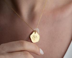 Nouveauté : Collier Chaîne Balance de la Justice en Argent Sterling 925 Plaqué Or 14 carats pour Femme, Bijoux Fins Faits Main, Vente en Gros - Product Image 3