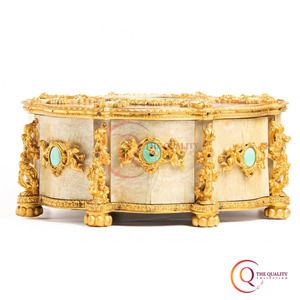 กล่องเครื่องประดับที่มีสไตล์ด้วยทองคำหรูหราสำหรับเก็บอุปกรณ์เสริมที่คุณชื่นชอบสำหรับการจัดเก็บเช่นสร้อยคอต่างหูและกำไล - Product Image 6