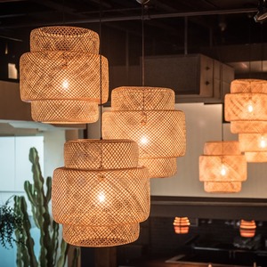 Meilleure vente décor à la maison bambou rotin pendentif lumière tissé à la main abat-jour couverture chinois français Design artisanat pour Amazon FBA - Product Image 3