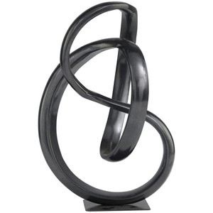 Sculpture décorative abstraite en métal aluminium Décoration intérieure Sculpture polie moderne Statue en aluminium abstrait gris foncé aluminium - Product Image 5