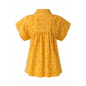 Blusa Casual Holgada de Algodón Dobby con Pliegues, Logotipo Bordado, Botones, Estilo Moderno para Uso Diario, Tejida, Larga o Corta, Temporada de Primavera, Tallas XS-XL - Product Image 6