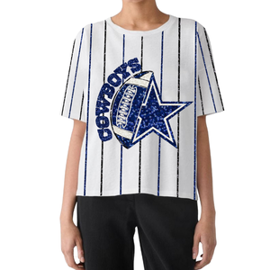 2025 Custom Personalized Breathable <b>Sequin</b> Vertical Stripes Game Day Casual <b>T</b>-<b>Shirts</b> for Women High Quality Latest New <b>T</b>-<b>Shirts</b> - Product Image 3