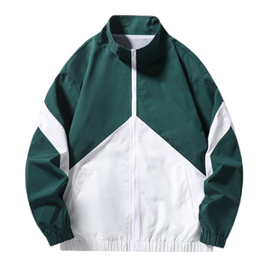Chaqueta Cortavientos Ligera con Cremallera, Chaqueta Anorak de Béisbol, Bloques de Color, Manga Larga, para Correr al Aire Libre, Resistente al Viento - Product Image 1