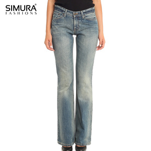 Jeans en denim délavé pour femme, design personnalisé, qualité supérieure, prix de gros raisonnable, style streetwear élégant, taille mi-haute, coupe ample - Product Image 6