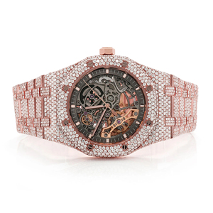 Reloj de Lujo de Diseño Moderno con Incrustaciones de Moissanita, Acero Inoxidable, Esfera de Cristal, Movimiento de Cuarzo de 20 mm, Edición Limitada - Product Image 3