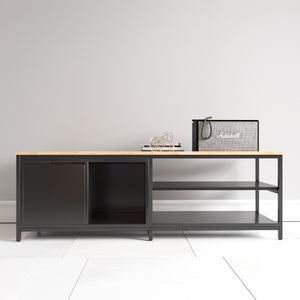 Soporte de TV Moderno Minimalista con Marco de Hierro 140x40x47cm KTV68040, Mueble de TV Estilo Vintage para Sala de Estar o Casa de Campo con Función LED - Product Image 4
