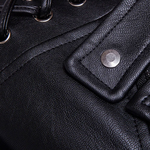 Veste en cuir pour homme en gros, cuir de vache véritable, style moto, doublure matelassée chaude, fermeture éclair, veste en cuir véritable - Product Image 5