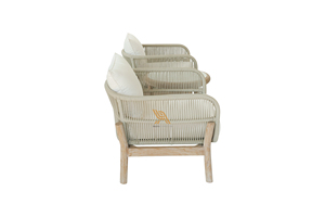 เก้าอี้เลานจ์ในร่มและกลางแจ้งเหมาะสำหรับลานหรือห้องนั่งเล่นพร้อมเชือกทอและกรอบอลูมิเนียมเคลือบด้วยผง - Product Image 5