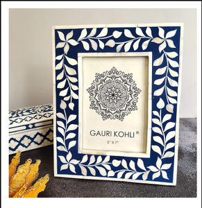 Indian Handmade Modern <b>Photo</b> <b>Frame</b> 5x7 Inch <b>Black</b> Bone Inlay Mosaic, Floral Vintage Design, Low Price Picture <b>Frame</b> - Product Image 3