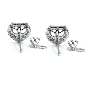 Oem Jewelry Fiable High Quality 18K Solid White Gold Real Diamond Round Semi Mount Pendientes para mujer - Product Image 3